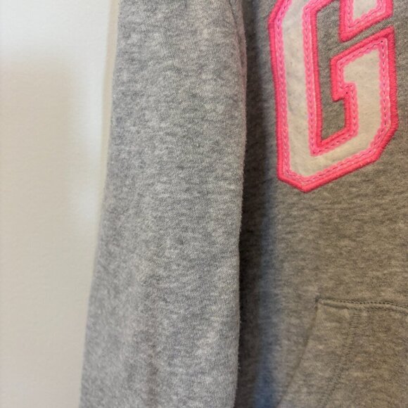 GAP Kids Grey & Pink Zip Up Hooded Hoodie Sweater Girl Size M - Picture 4 of 6